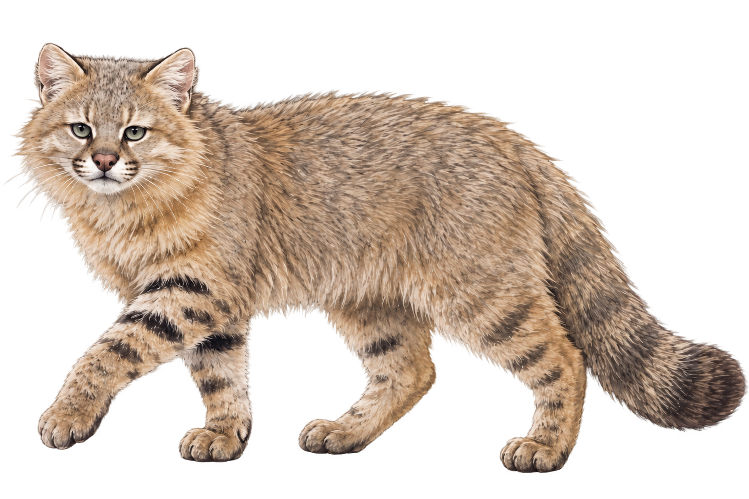 Pampas cat standing in profile